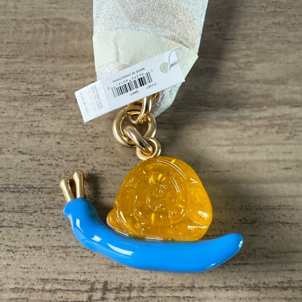 NWT Coach X Observed By Us Snail Bag Charm without a dust bag Blue Yellow CU307 - Picture 5 of 6
